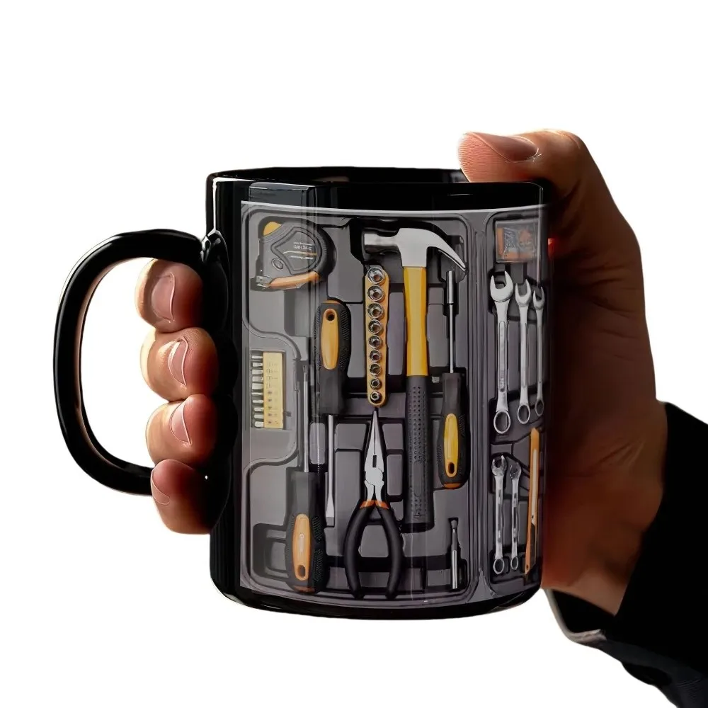Picture 6: Creative Mechanic Toolbox Pattern Mug Anti Scalding Heat-resistant Ceramic Coffee Cup Novelty 350ml Tea Cup
