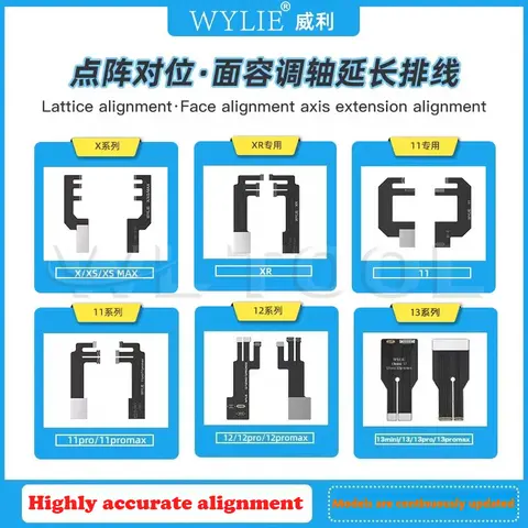 WL Face ID Flex Cable Repair Kit for IPhone 15 Pro Max 14 13 12 11 XS XR with Lattice Alignment Tool High Precision Replacement