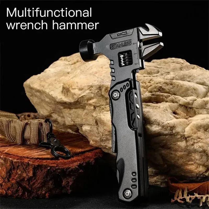 Multifuncional Ajustável Open-end Wrench Combinação Alicate Dobrável Universal Ferramenta Edc Outdoor Hammer Household Tool