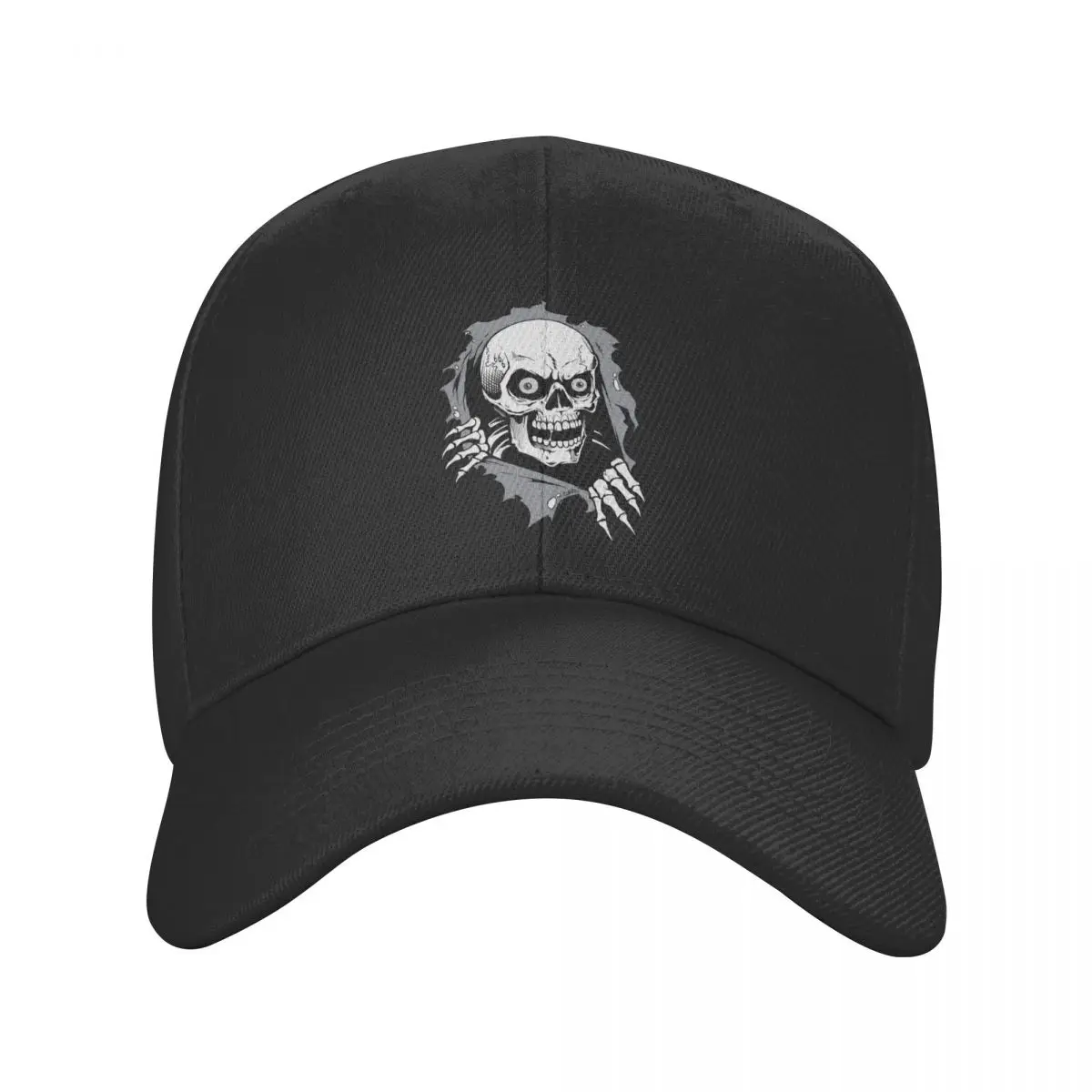 

Punk Torn Metal Skull Baseball Cap Women Men Adjustable Gothic Skeleton Dad Hat Performance Snapback Caps