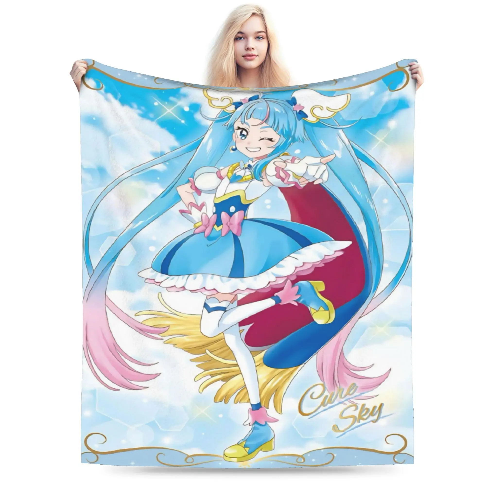 New Arrival Soaring Sky Pretty Cure Blanket Soft Fleece  Cozy Throw Blanket Machine Washable