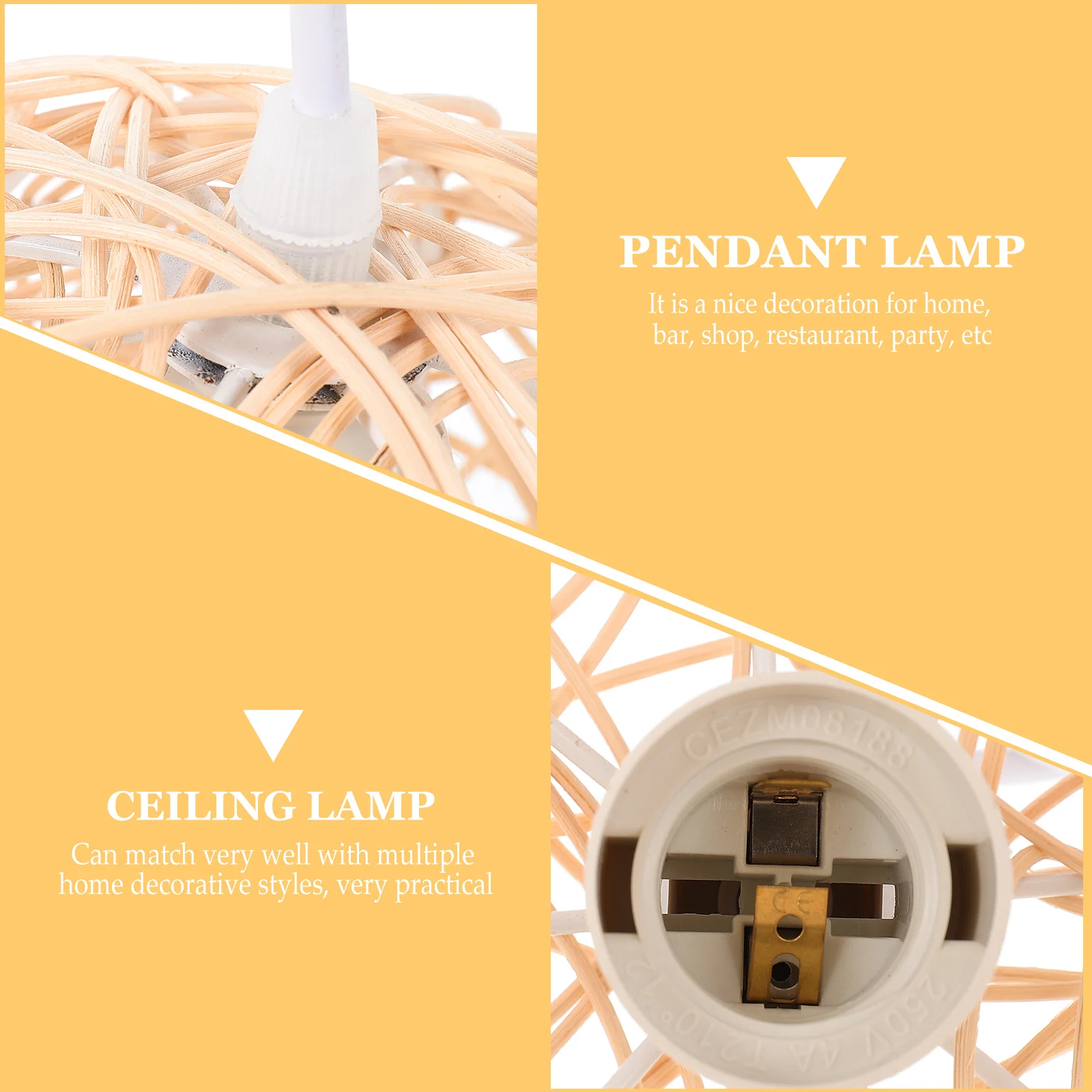 

Creative Woven Pendant Lamp Durable Rattan Chandelier for Bedroom Restaurant Party Decoration Ceiling Lamp Simple Ceiling Light