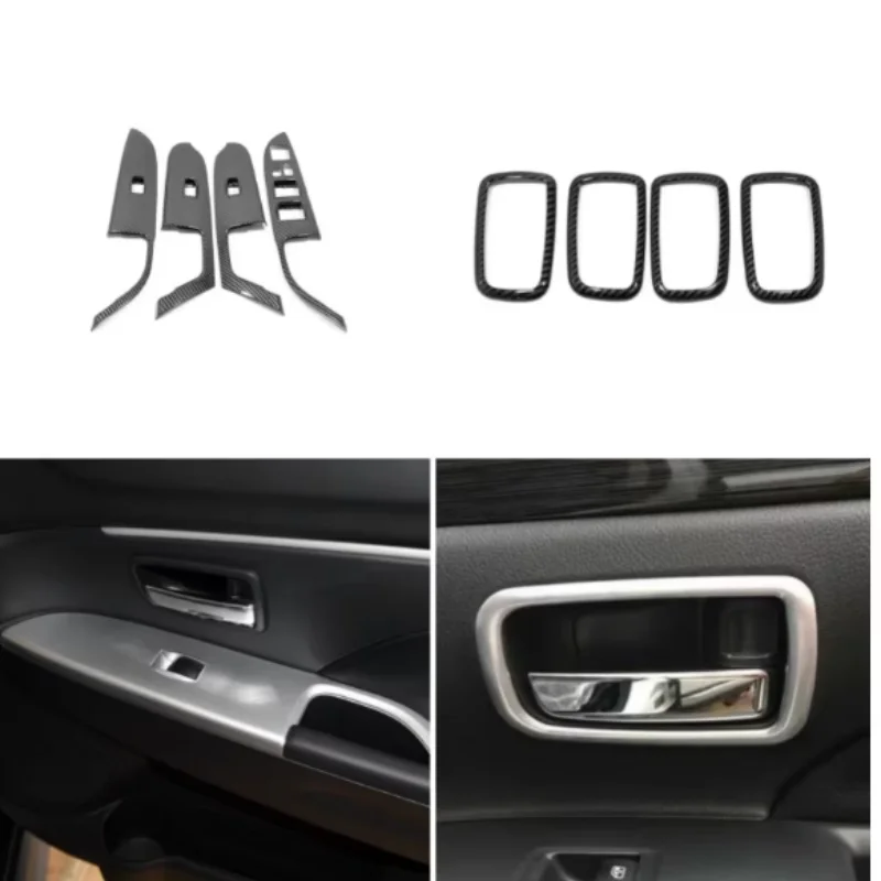 

LHD Car Door Window Glass Lift Button Panel Armrest Windows Switch Frame Trim Cover Sticker For Mitsubishi ASX 2020 Accessories