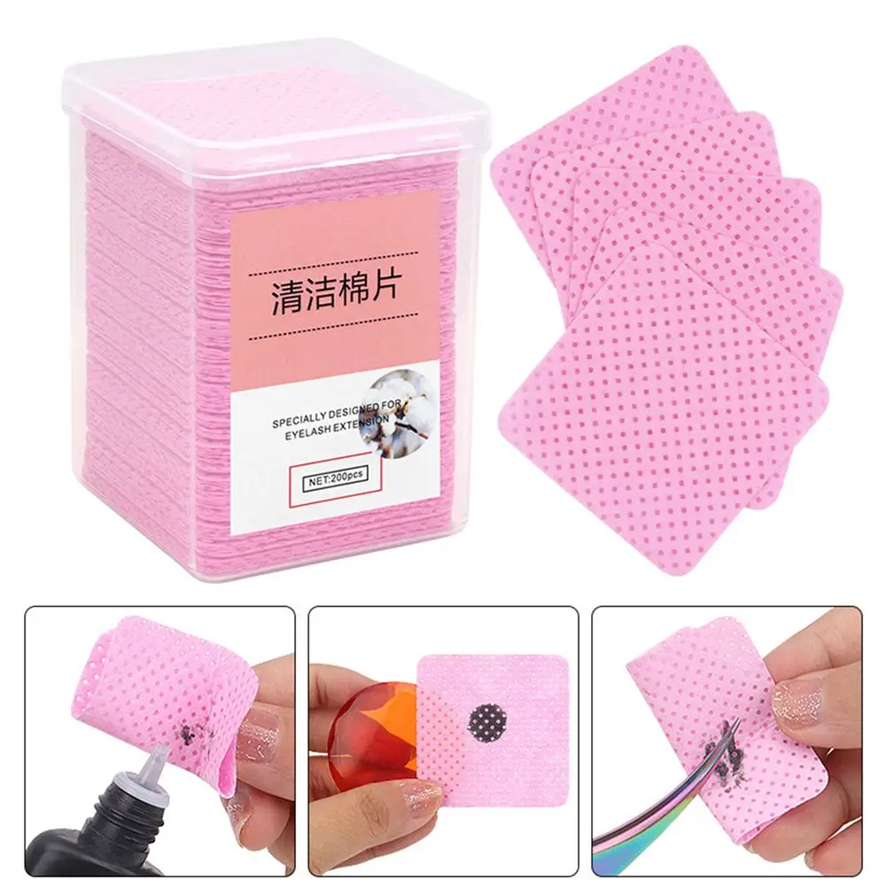 Papier portable non pelucheux pour dissolvant de vernis à ongles en gel UV, tampon de dissolvant de colle à cils, nettoyant pour pointes d'ongles, coton dissolvant, lingettes en coton pour cils