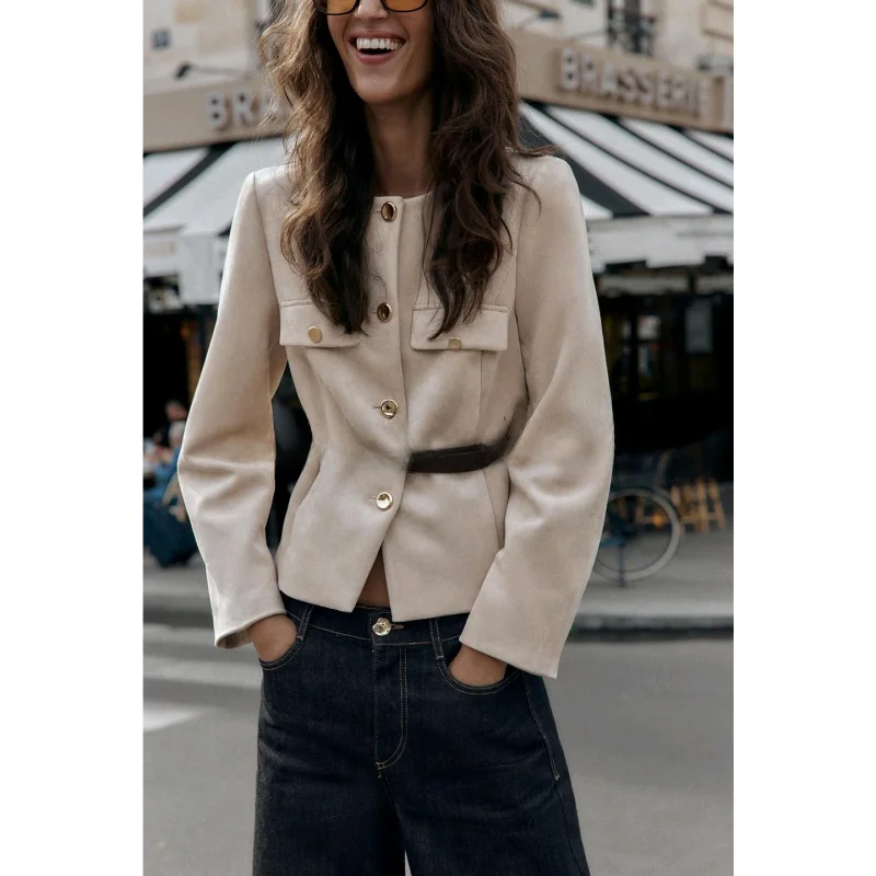 

Женский осенний модный круглый костюм Ne Long Sve с текстурой из искусственного бархата, джемпер с поясом, повседневный облегающий костюм ort Length