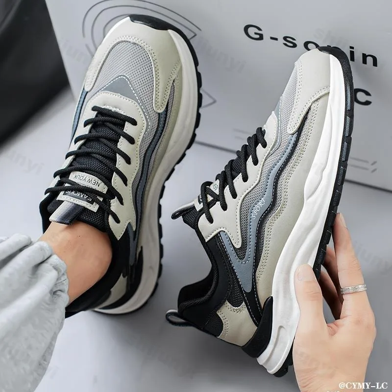 

Men's Mesh Breathable Low Top Thick Soled Casual Sports Shoes 2025 Autumn Fashion Trend Versatile Comfortable Platform sneakers