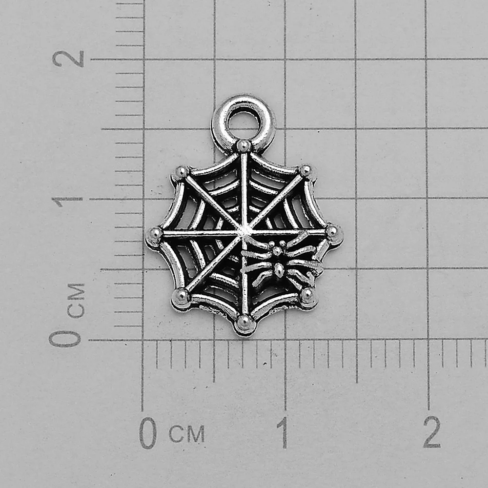 30pcs/lot Antique Witch Wizard Skull Spider Web Bat Boo Charms Halloween Pendant For Diy Jewelry Making Supplies Accessories