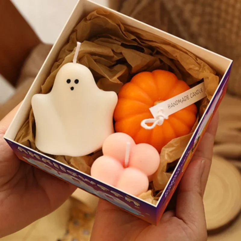 

Halloween Ghost Scented Candle Gift Box Set Festival Aromatherapy Decorative Gift Exquisite Pumpkin Ornament Home Decoration