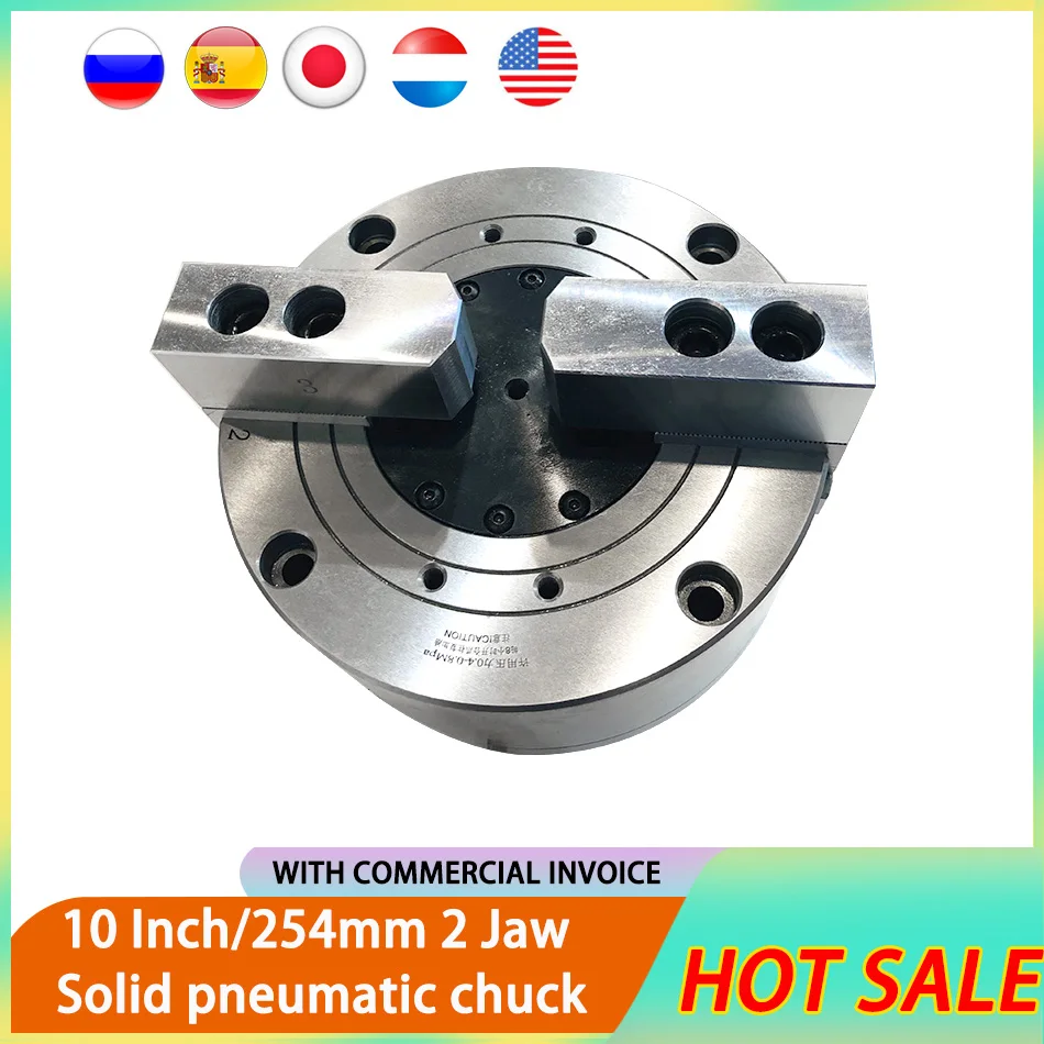 

Solid 2-jaw Pneumatic Chuck 10 Inch 254mm KS10-2 For Air CNC Lathe Machine Tool Rotating Power Chuck Fixture Complete Set