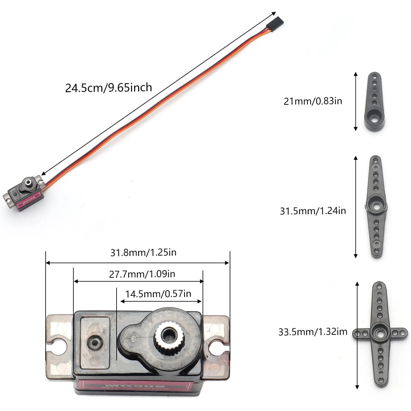 MG90S マイクロサーボ 180 6個 °   サーボモーター 9 グラムギアマイクロサーボモーター RC ロボットアームウォーキングヘリコプター飛行機車ボート用