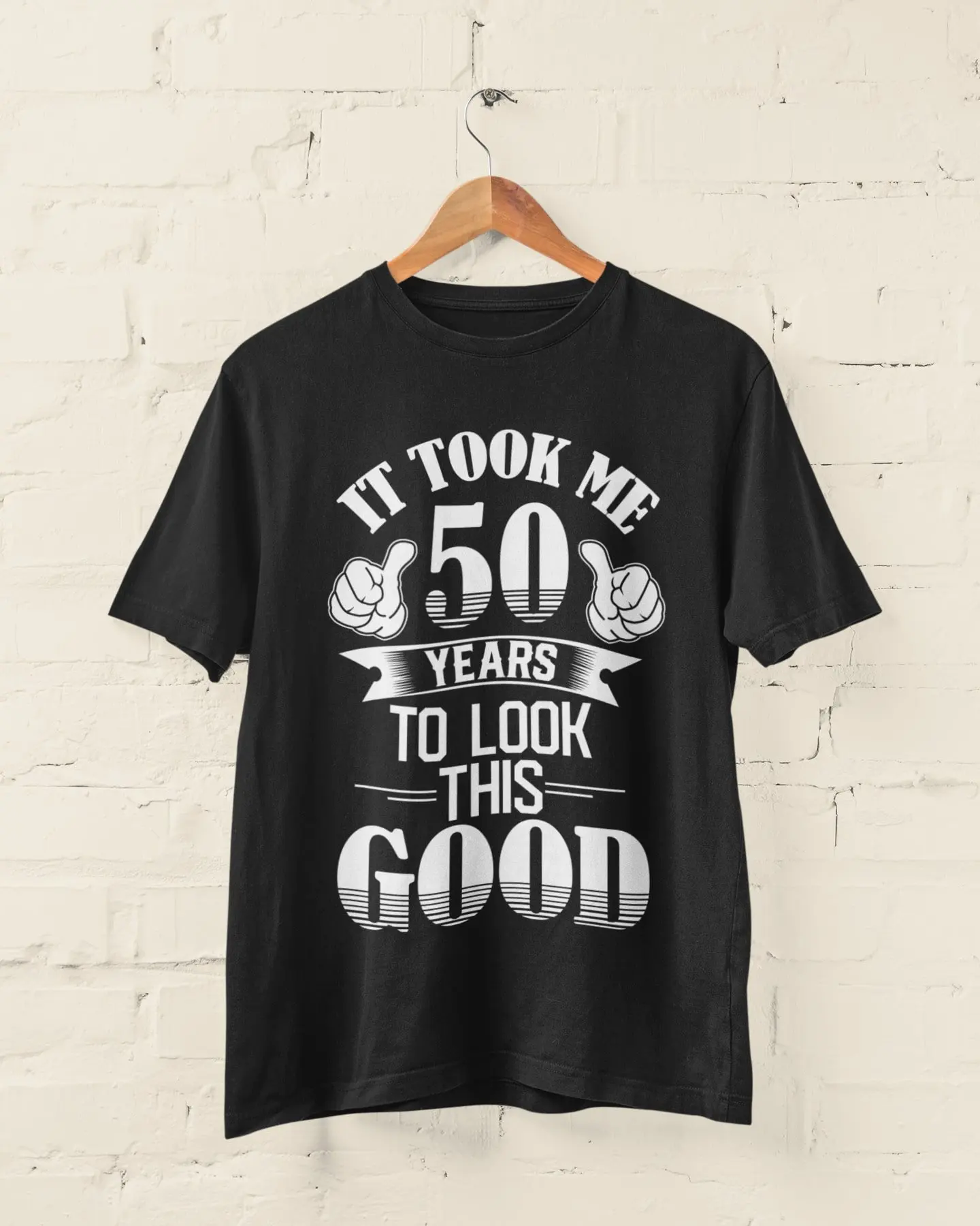 T-shirt d'été décontracté à manches courtes pour 50e anniversaire, « Il m'a fallu 50 ans pour devenir aussi beau», adapté aux hommes et aux femmes