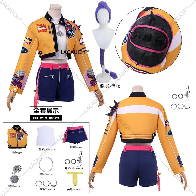 

Anime KPop Demon Cos Hunters Superstar Lumi Mira Zoe Cosplay Costume Wig Full Set Girl Group Suit Women Halloween Party Roleplay