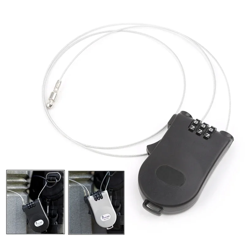 Retractable Wire Rope Password Lock Combination Coded Locker Outdoor Keyed Padlo 594A