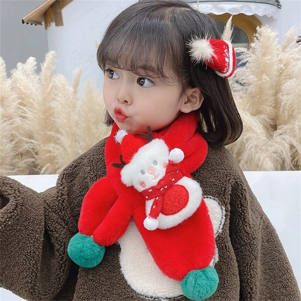 Christmas winter cute warm cartoon bib green holiday cartoon elderly snowman fur neck collar WM170