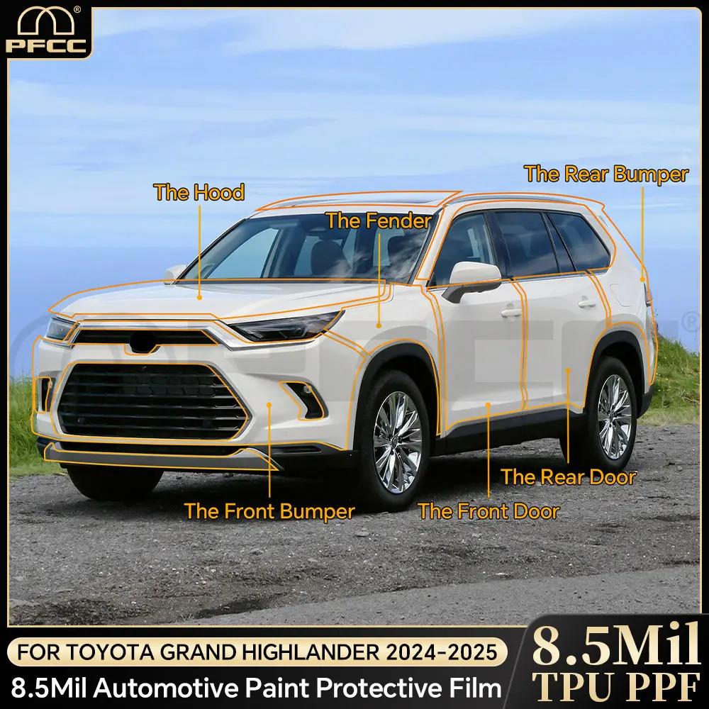 

For Toyota Grand Highlander 2024 2025 Anti-Scratch Protective Film TPU Car Body Sticker Paint Protection Film PPF Transparent
