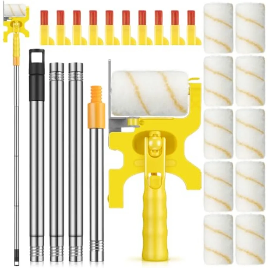 

【Spot goods】Leumoi 22 Paint Edger Kit Handheld Paint Edger Roller Brush with 10 Replacement Roller 10 Brush and Extension Pole
