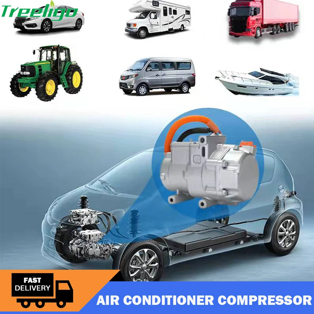 

New Energy Automotive DC Electric Air Conditioner Compressor 12V 24V 18cc A/C Conditioning Compressor For Car Truck Bus Tractor