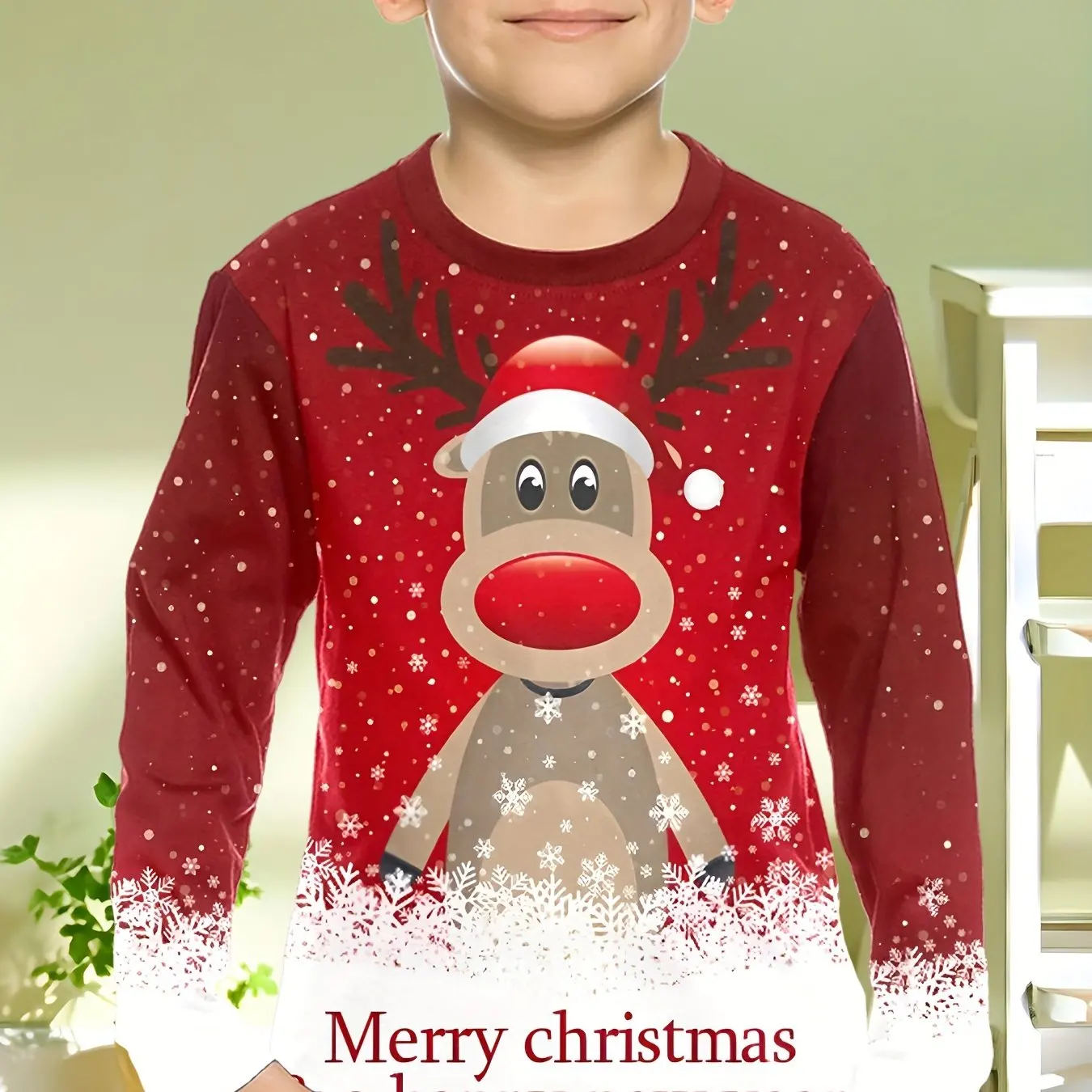 Children\'s Clothing Boys Tshirt Long Sleeve Santa Claus Print Children Spring Fall Clothes Stylish Christmas Party Girl Clothes