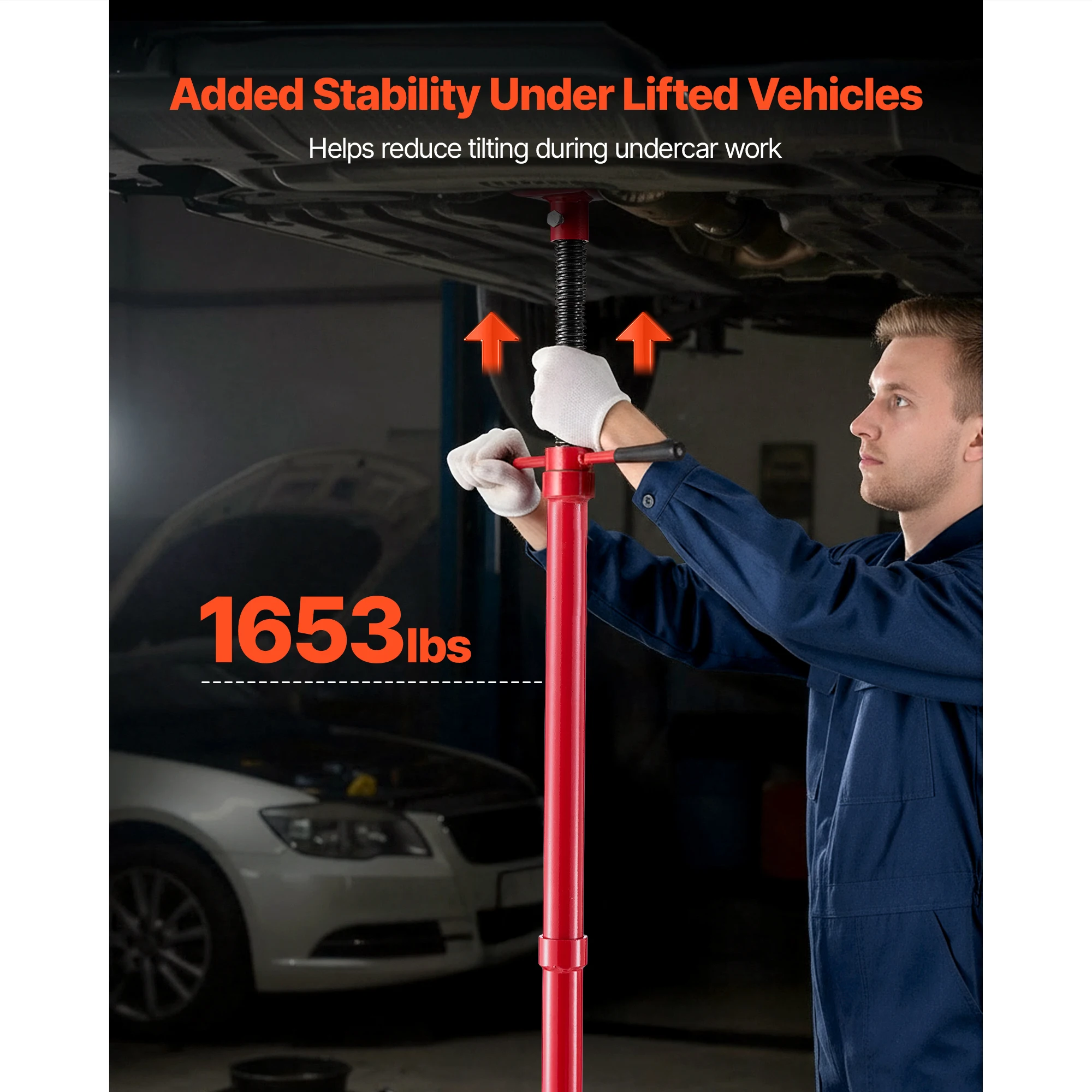 SucceBuy Underhoist Support Stand 0.5/0.75/1 T Capacity Under Hoist Jack Vehicle Stand Bearing Mounted Spin Handle Foot Pedal