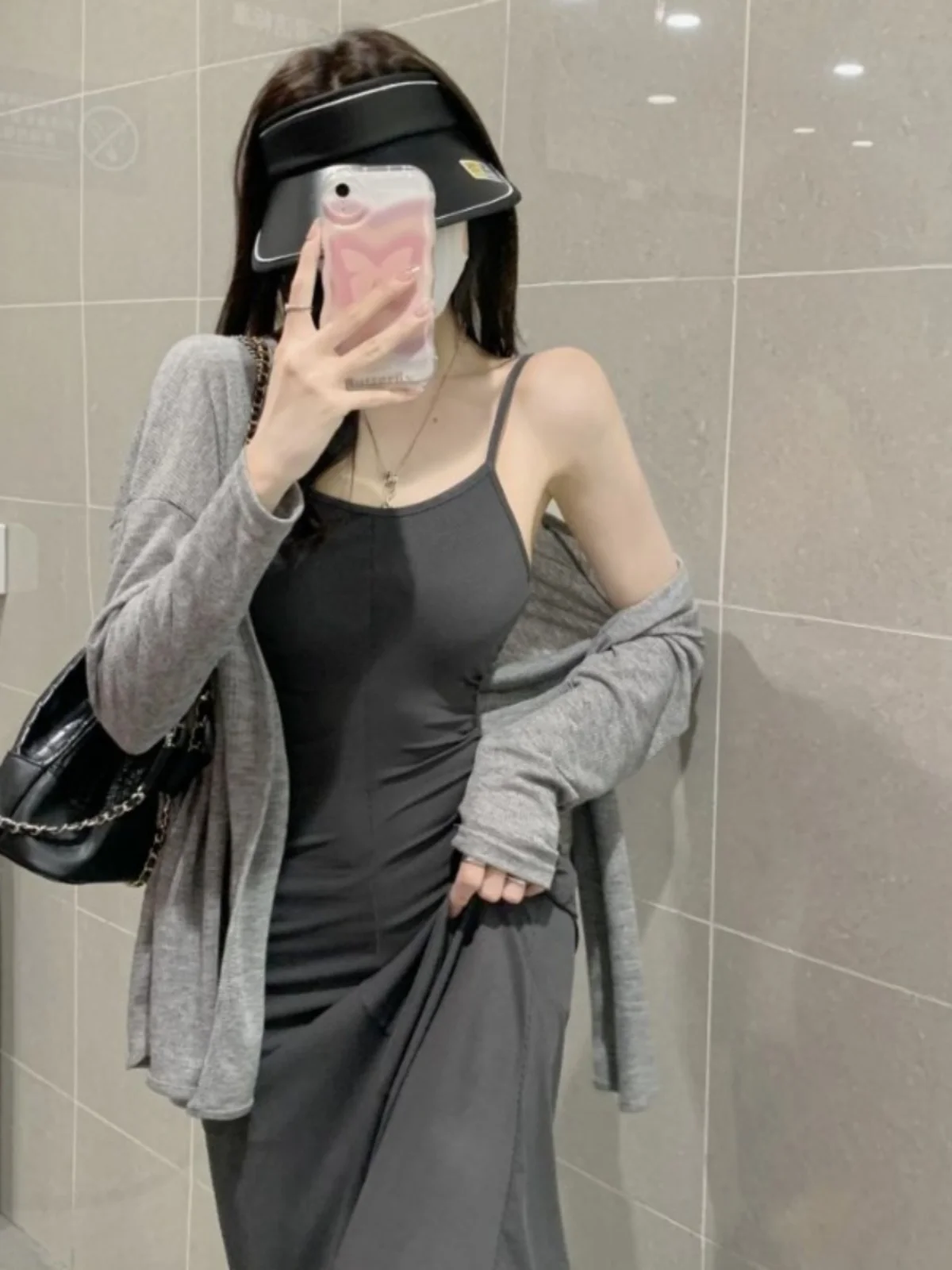 

Женский свободный вязаный кардиган, тонкая летняя верхняя одежда, с длинными рукавами, V-образным вырезом, в стиле Sweet Sle College Fashion, легкий топ