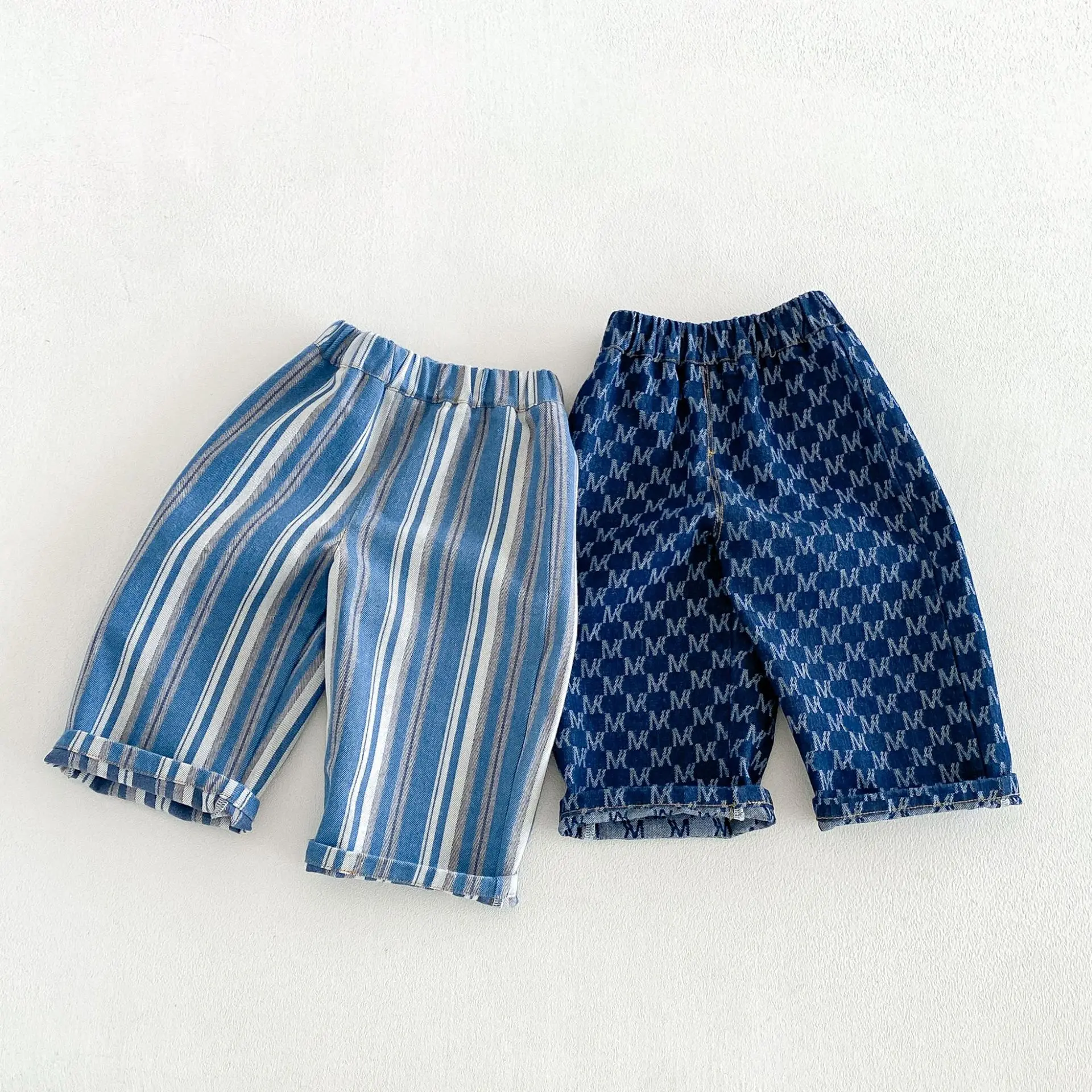Boys' Fashion Jeans 2026 New Autumn Baby Korean Edition Western Style Striped Straight Leg Pants Children's Autumn Pants