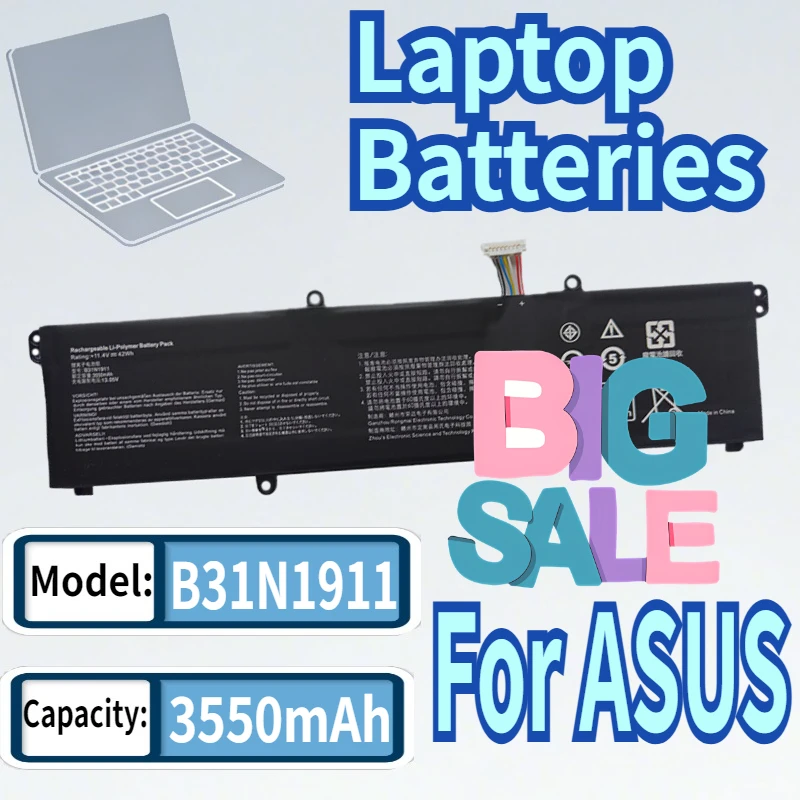 Laptop Battery B31N1911 C31N1911 for ASUS VivoBook Flip 14 TM420IA M413 M413DA K413 X413 TM420IA F413 Notebook X X413FF X421DA