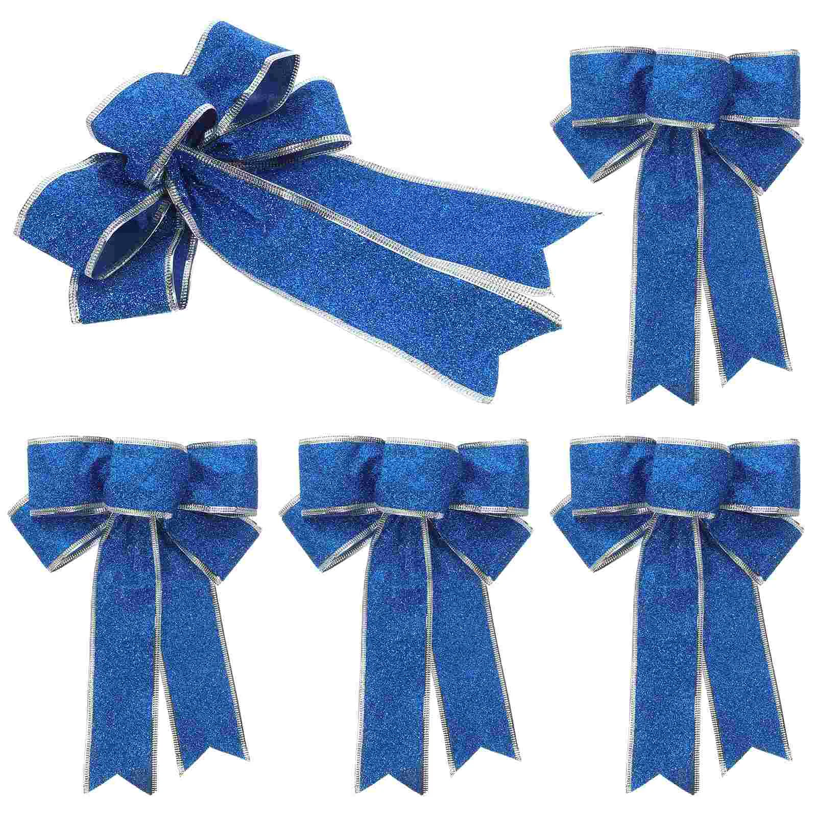 5 Pcs/Pack Bows for Christmas Tree Ribbon Gift Knot Wedding Ceremony Decorations Natural