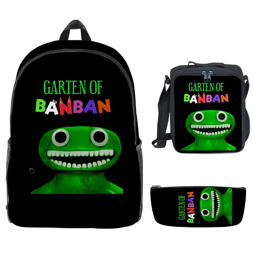 

Роскошный молодежный новый Garten of Banban с 3D принтом, 3 шт./компл., школьные сумки, рюкзак для ноутбука, рюкзак через плечо, сумка для обеда, пенал