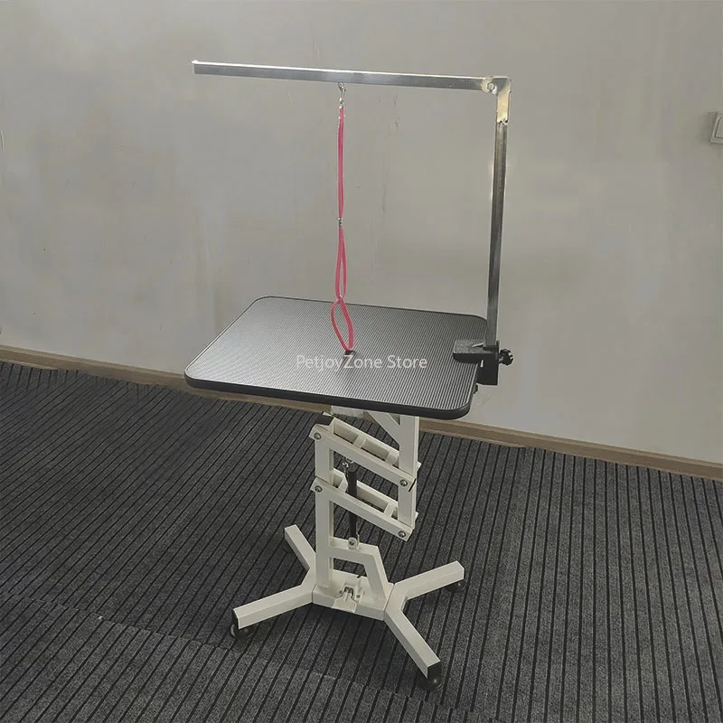 Professional Hydraulic Pet Grooming Table Adjustable Height Dog Grooming Station With Non Slip Surface And Grooming Arm
