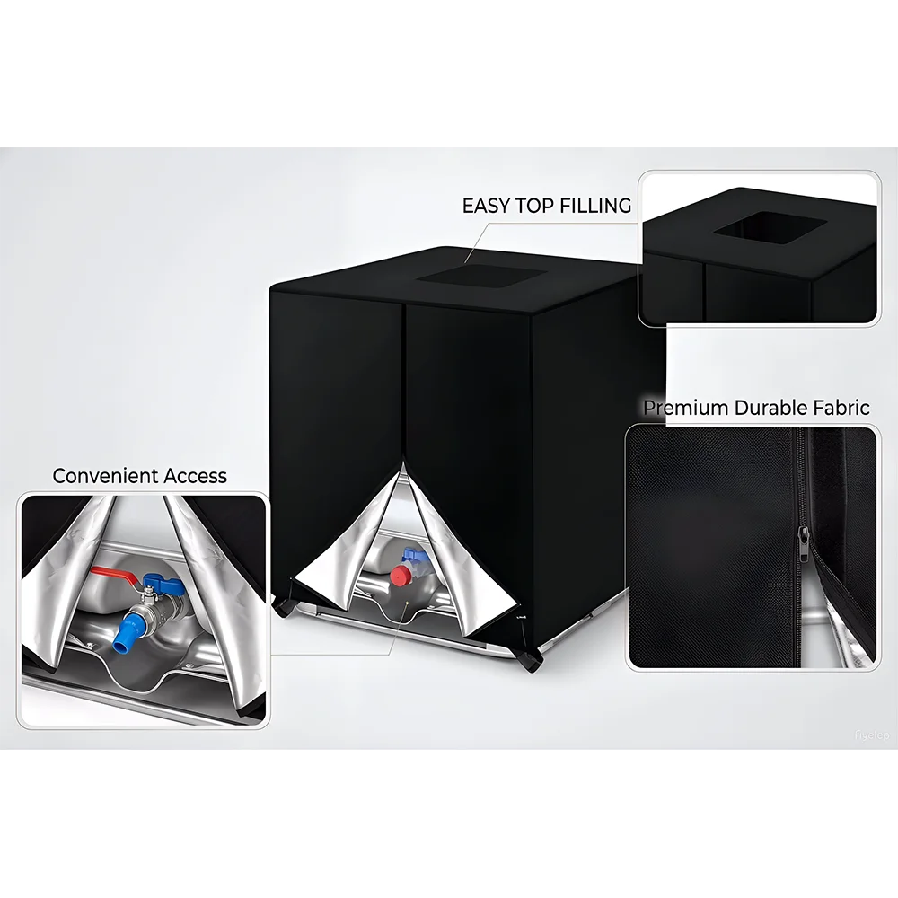 All-Purpose IBC Tote Cover 275 Gallon Outdoor Waterproof Cover 100% Polyester 210D Fabric