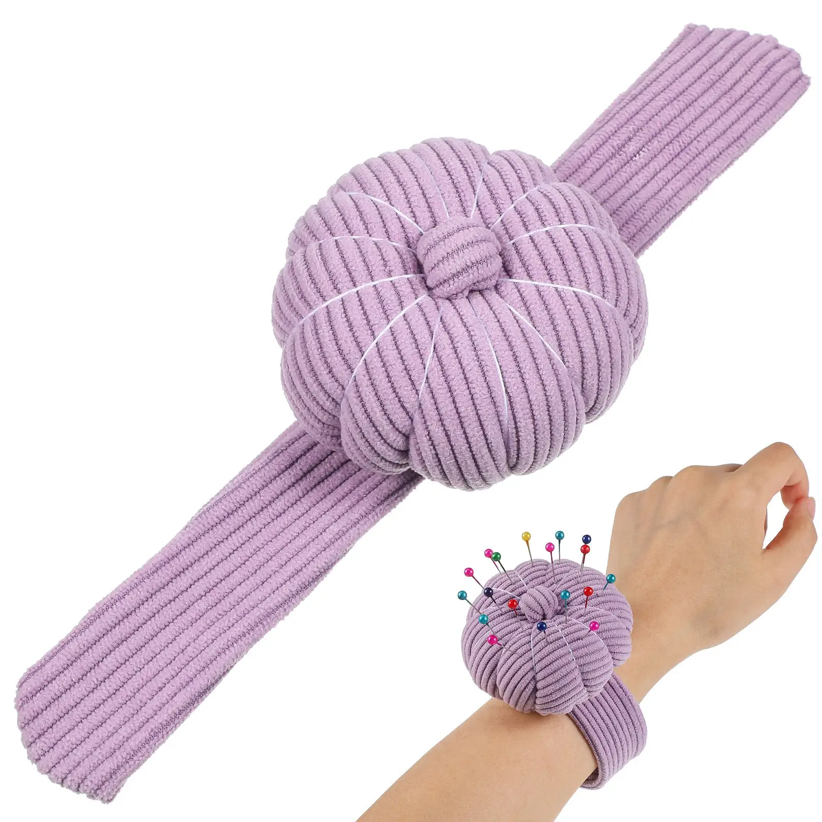 

Slap Bracelet Pincushion Soft Stuffed Wristband Needle Pad for Sewing Embroidery PP Cotton Filling Straight Pins Comfortable
