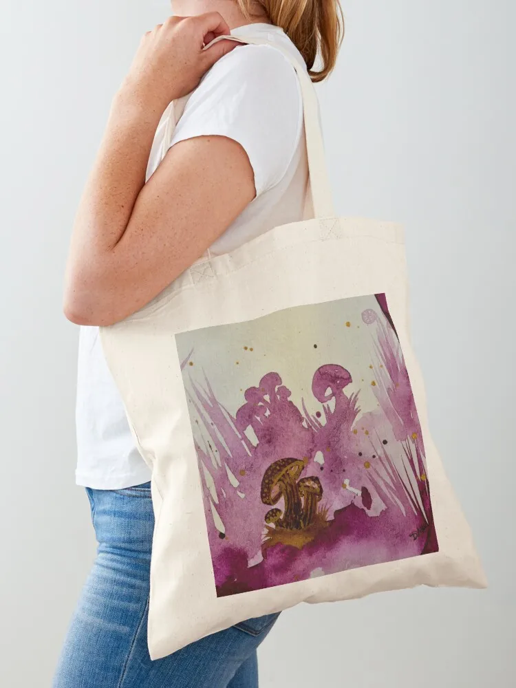 

Purple mushroom Tote Bag Eco bag custom fabric bag for beach tote bags men