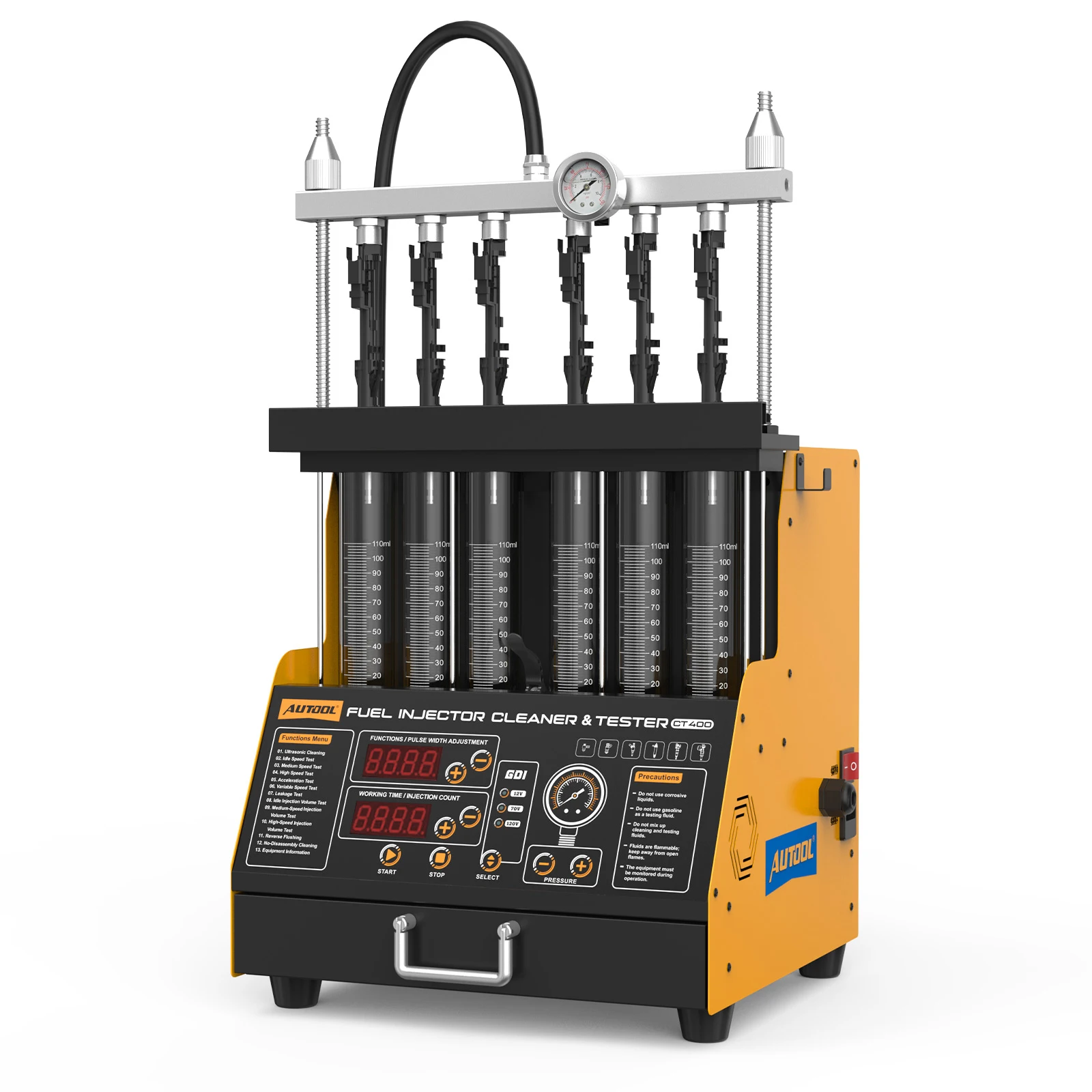 

2026 Official AUTOOL CT400 6 Cylinder 110V 220V Newest High Voltage Ultrasonic GDI Fuel Injector Tester