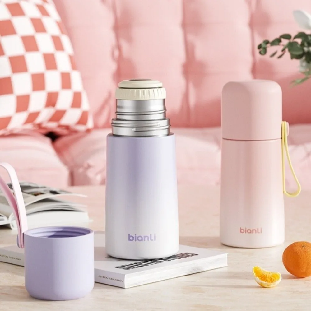 

Portable Gradient Design Thermos Cup Leak-Proof High Appearance Insulated Cup Stainless Steel Double Lid Cup Children
