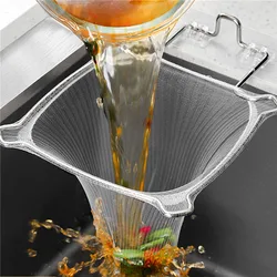 Sink Filter Rack Kitchen Foldable Sink Strainer Mesh Bag Stand Waste Garbage Net Shelf Anti-Clogging Disposable Garbage Mesh Bag