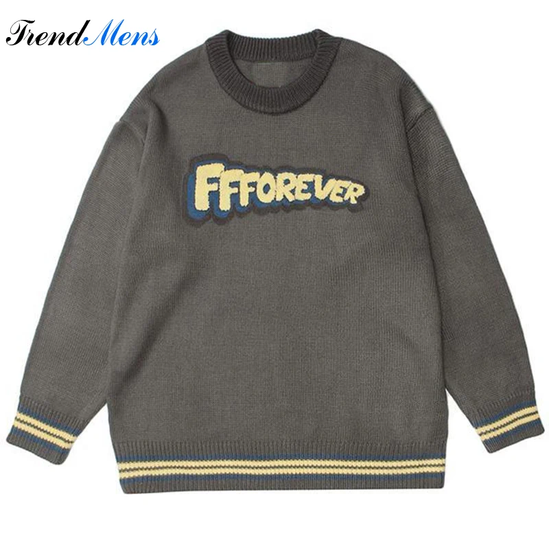 

Korea Style Sweater Pullovers Knit Men's Clothing Y2k Vintage Harajuku Hip-Hop Streetwear Women Sweater Oversize Jumper Pullover