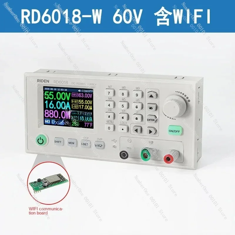 RD6024 RD6018 60V 24A USB Color Display Screen DC Adjustable Step Down Voltage Bench Power Supply Buck Converter Data Storage