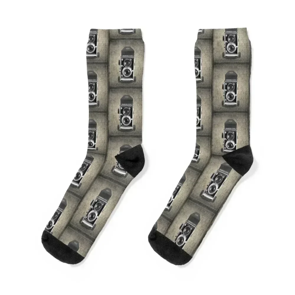 

Mamiya C220 - Vintage Black and White Socks Wholesale Antiskid soccer new year warm winter Men Socks Luxury Brand Women's