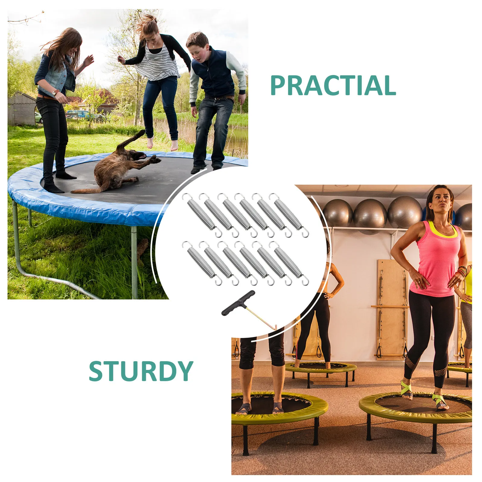 

Комплект пружин для батута: усиленные стальные пружины с цинковым покрытием для подвесных гамаков, кресел, боксерских мешков, батутов