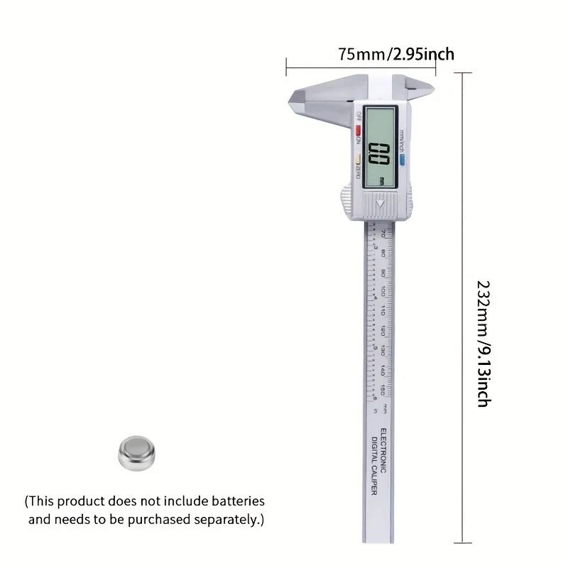 Pinças Vernier Digital com LCD, Paquímetro Eletrônico, Medidor De Fibra De Carbono, Ferramentas De Medição De Altura, Instrumentos Micrômetro, 6