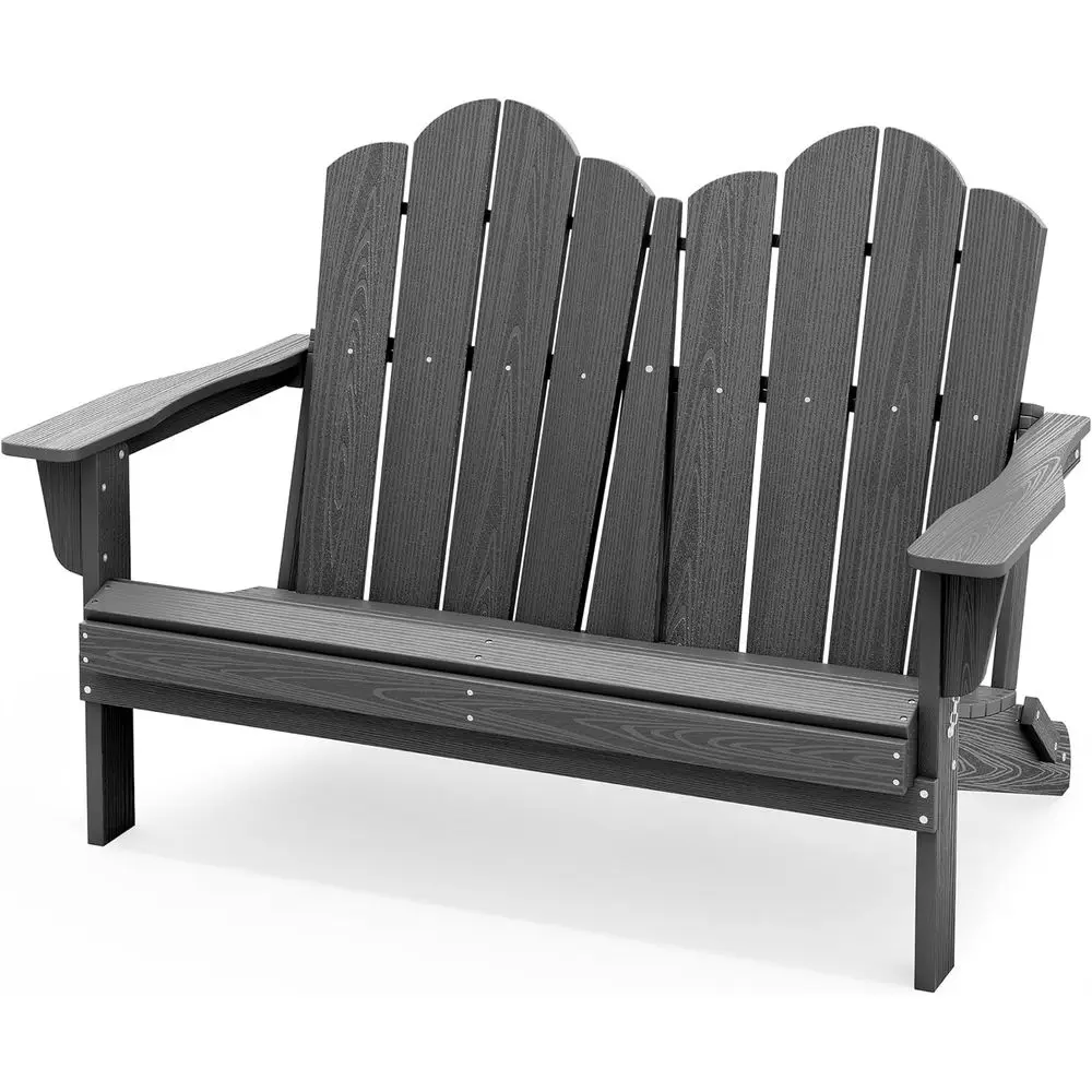 

All-Weather HDPE Outdoor Loveseat and Chair Set, Grey