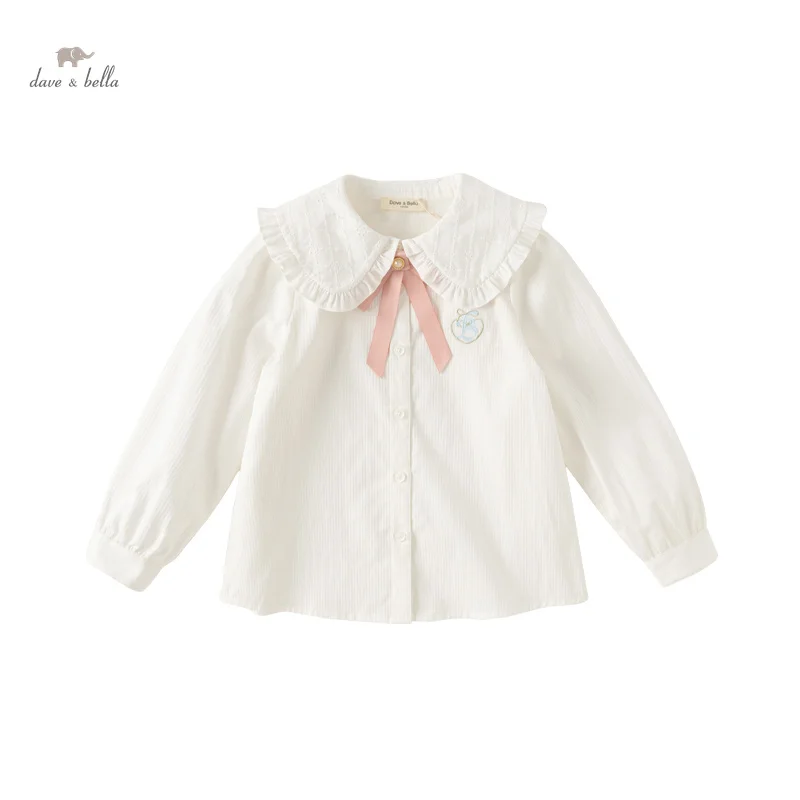 Dave Bella Children's Shirt Clothes 2024 New Spring Girl Baby Lovely Blouse Comfortable Fashion Casual Top Outdoor DK1248157