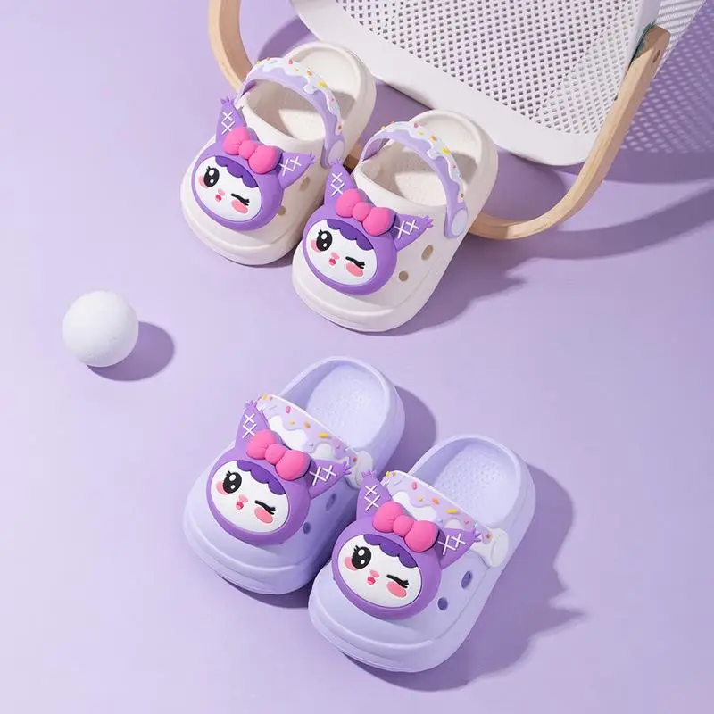 

Sanrio Children Garden Shoes Kawaii Kuromi Kids Beach Shoes Sandal Slippers Home Shoes Casual Shoes Cartoon Anime Soft Sole Gift