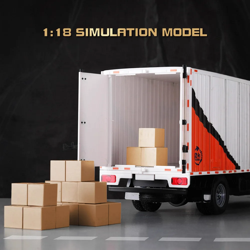 Huina Rc Car 1 18 12 Channel Semi Alloy Remote Control Express Container Truck Model Simulation Cargo Vehicle