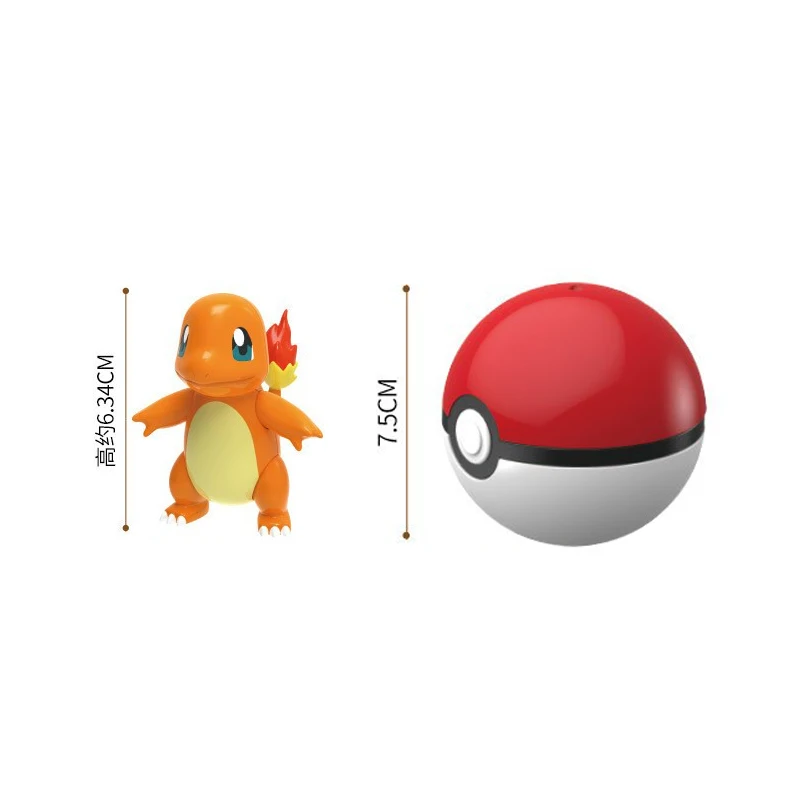 Authentic Pok é mon Pok é Ball Assembly Handmade Pikachu CHARMANDER GENGAR Doll Model Ornament Children's Toys Christmas Gift