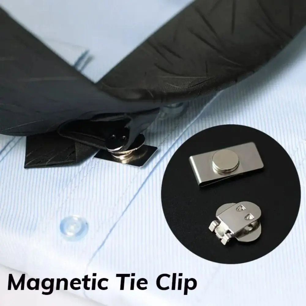 Magnetic Invisible Tie Clip Automatic Fixing Buckle Anti-wrinkle Anti-swing Tie Holder Clips For Men Necktie Collar  Clasp