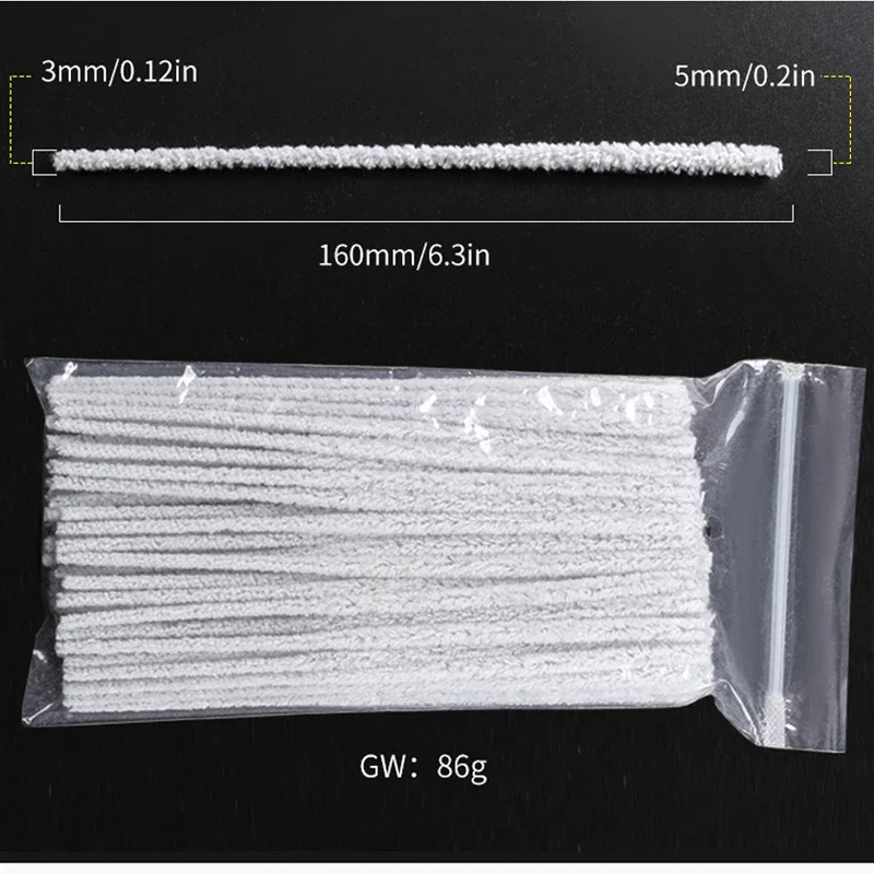 100pcs Cotton Portable Smoking Pipe Cleaners Smoke Tobacco Pipe Cleaning Tool White Cigarette pipes Cleaner Tools Cigarette Tool view 2