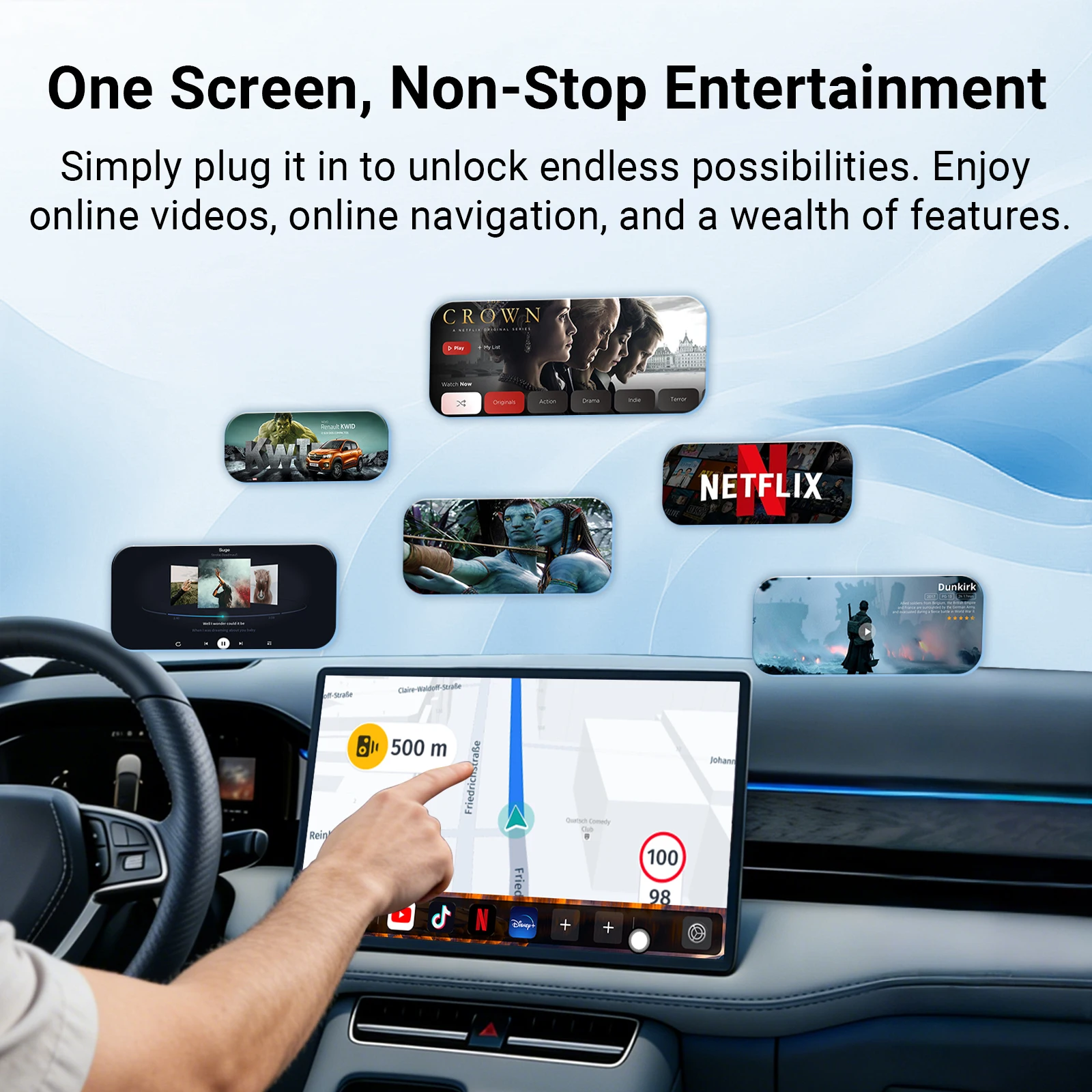 EzoneTronics CarPlay Android 13 smart Ai Box Octa-core 4+64G/8+128G with Android CarPlay Stream Video support Play Store YouTube - view 4