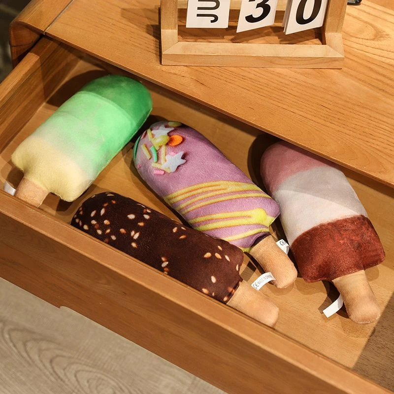 

25cm Creative Ice Cream Cone Plush Toy Ice Cream Sleeping Companion Children's Enlightenment Doll Birthday and Christmas Gift