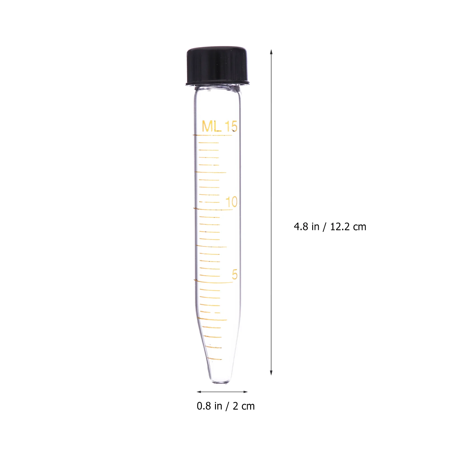 10 Pcs Pointed Bottom Centrifuge Tube 15ml Falcon with Screw Cap Sterile Glass Centrifugal for Laboratory Test Graduated